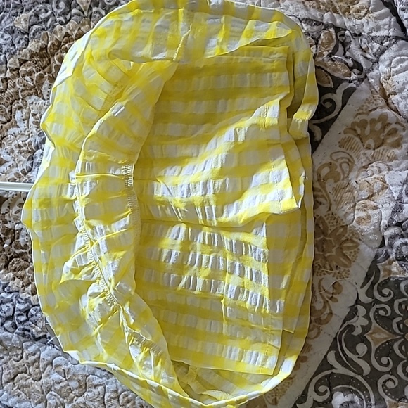 2 piece yellow gingham plaid Jessica Simpson outfit 12 mo. - Picture 3 of 5